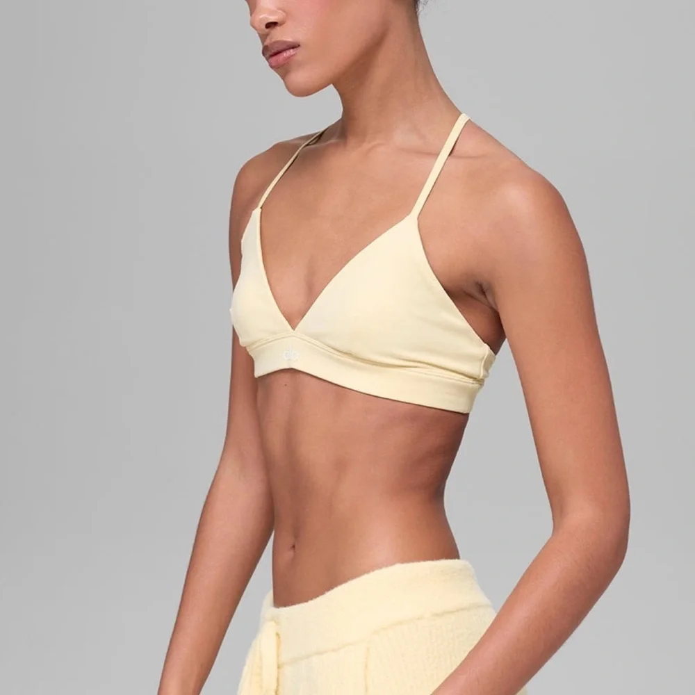NWT ALO Yoga Splendor Bra - Candlelight Yellow/White M